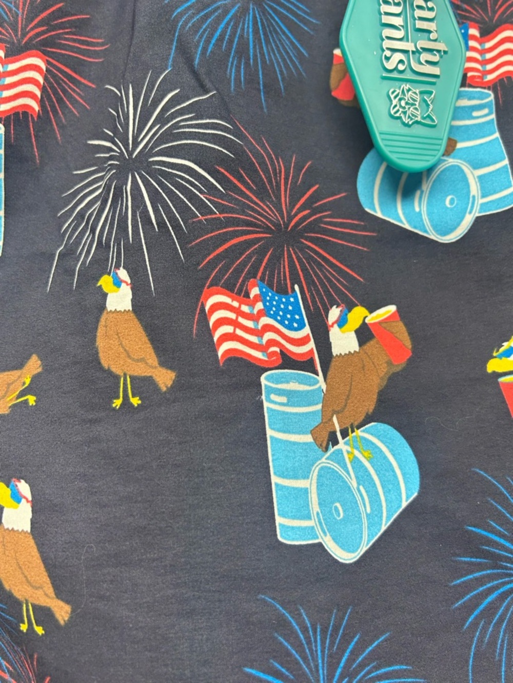 Navy Patriotic Eagle Print Swim Trunks Party Pants XL NWT - Picture 8 of 12